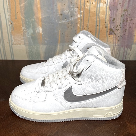 Nike Air Force 1 High Sculpt Summit White/ Silver DC3590-101 Women’s 10 NWOT - Picture 1 of 6